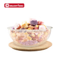 Quality Glass Mixing Salad Bowl With Bamboo Lid